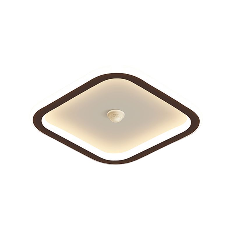 Modern Geometric Shape Ceiling Light Metal Flush Mount with Acrylic Shade for Living Room