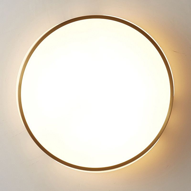 Minimalism Flush Mount Round Metal Ceiling Light Fixture for Bedroom