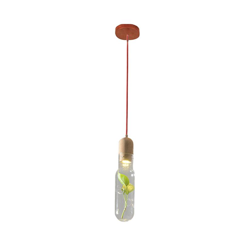 Beige fles hangende lamp antiek helder glas 1 lamp restaurant LED -ophanging hanger