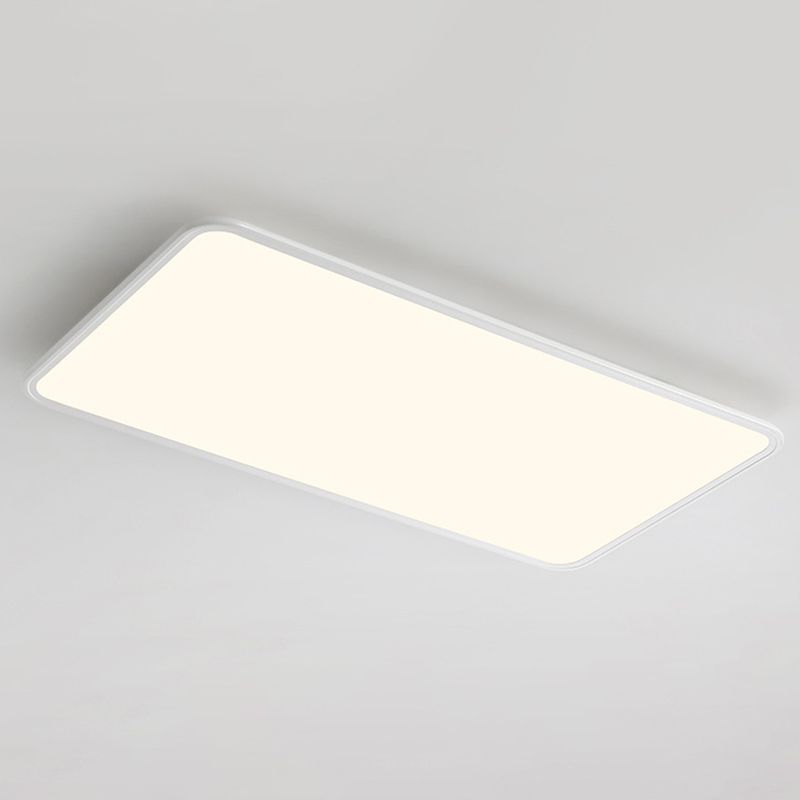 LED Modern Metal Flush Mount Rectangle Shape Ceiling Light with Acrylic Shade