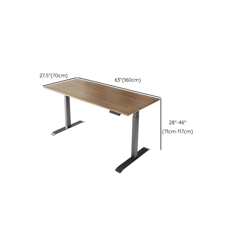 Rectangular Shaped Office Desks Brown Reversible Writing Desks for Office