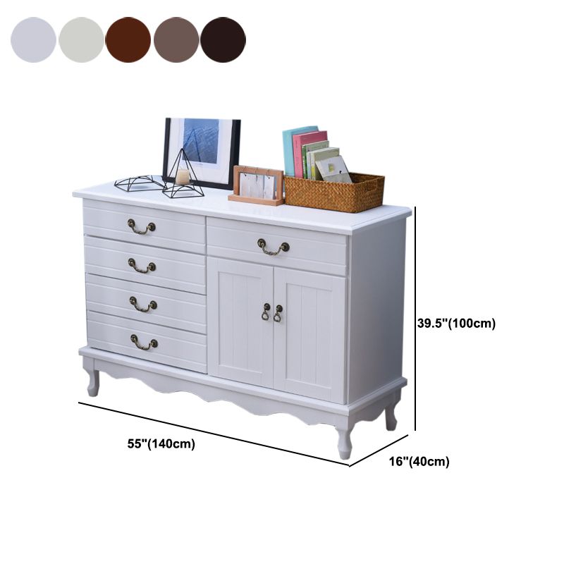 Contemporary Matte Finish Storage Chest Horizontal Solid Wood Combo Dresser