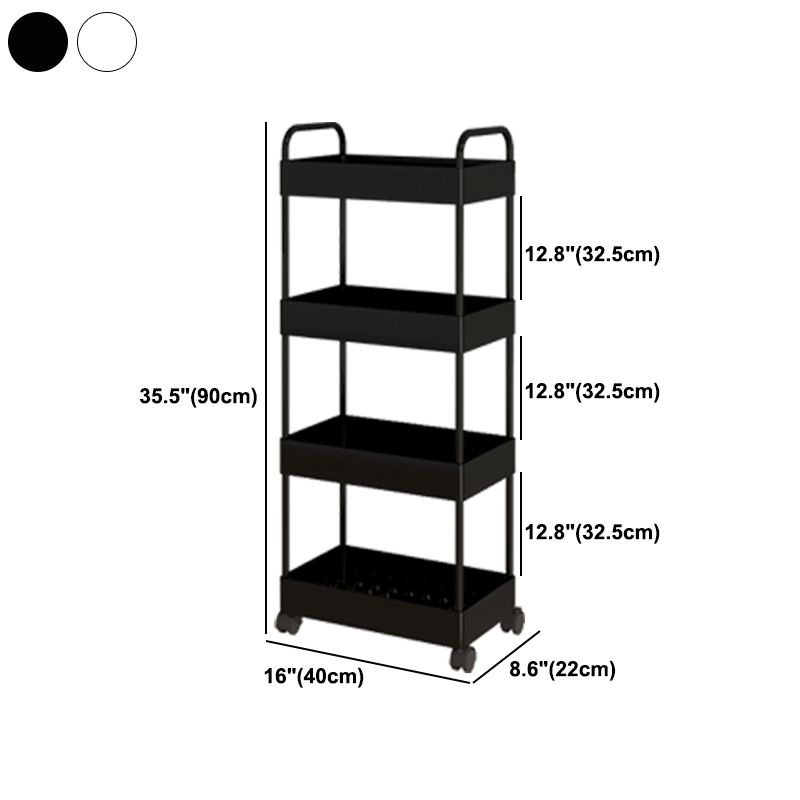 Modern Open Etagere Bookshelf Metal Frame Plastic Shelf Bookshelf with Caster Wheels