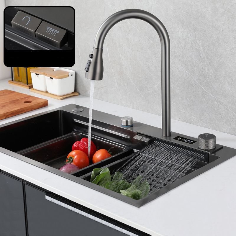 Contemporary Style Kitchen Sink Stainless Steel Drop-In Kitchen Sink with Cutting Board