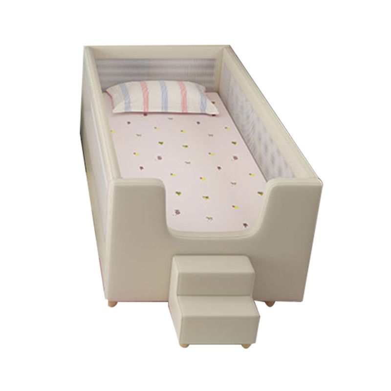 Modern Baby Crib with Storage Wood Upholstered with Mattress Nursery Bed