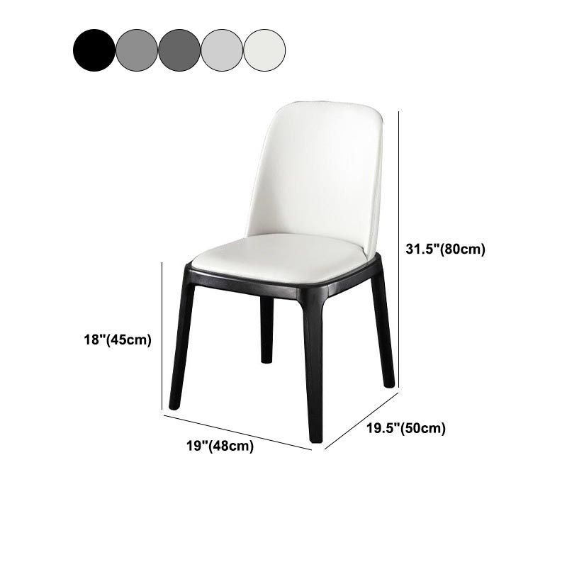 Contemporary Armless Dining Chairs Wood Parsons Furniture in Matte Finish