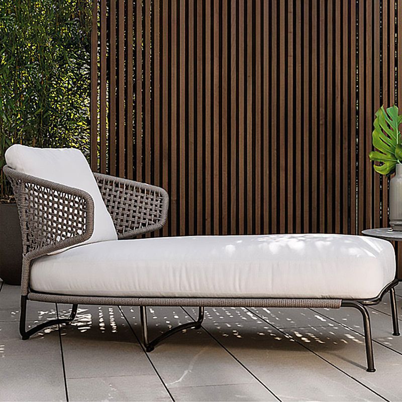 Industrial Symmetrical Outdoor Patio Sofa with Fade Resistant Cushion