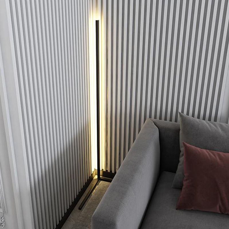 Metal Linear Shape Floor Light Modern Style Single Light Floor Mounted Light