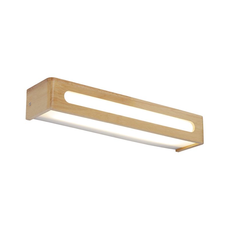 Rectangular Flush Mount Wall Donce Acrílico nórdico 12 "/19.5" /23.5 "Luz de pared de tocador de baño LED de ancho en madera