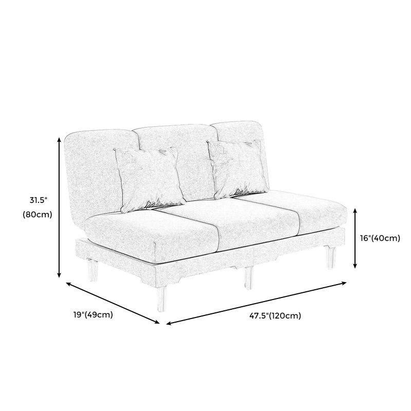 Moderne Holzbeine Sofa 2/3 Sitzer Armless Cabrio Sleeper Sofa