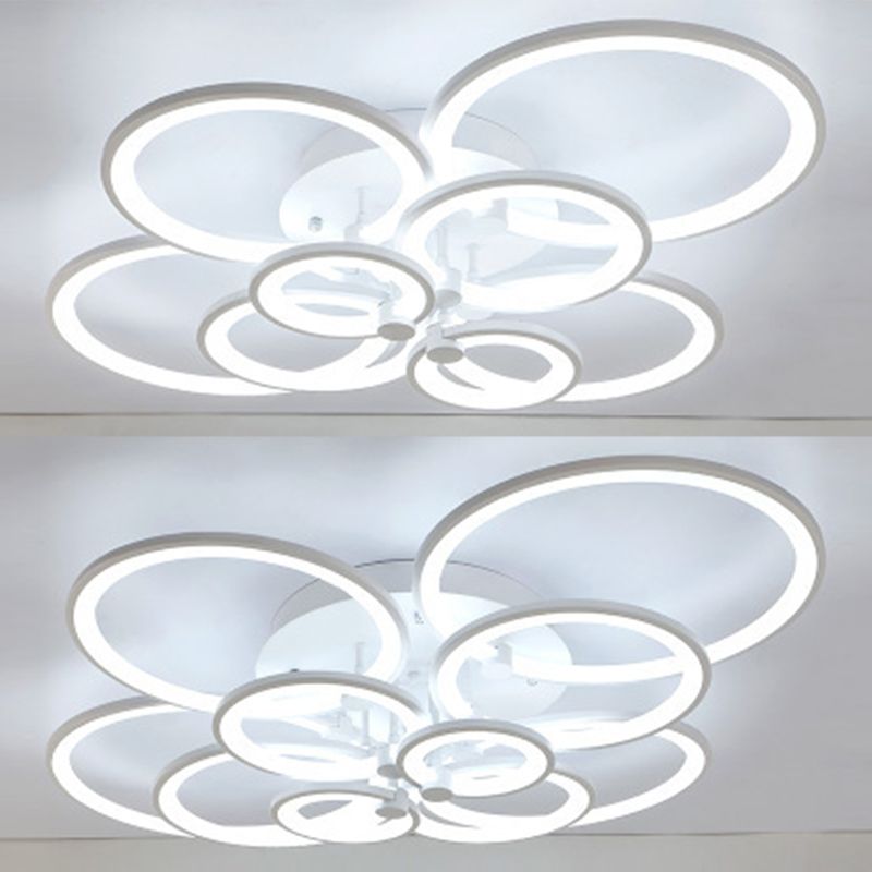 Circle Metal LED Starburst Flush Mount Modern Style Ceiling Light Fixture for Living Room