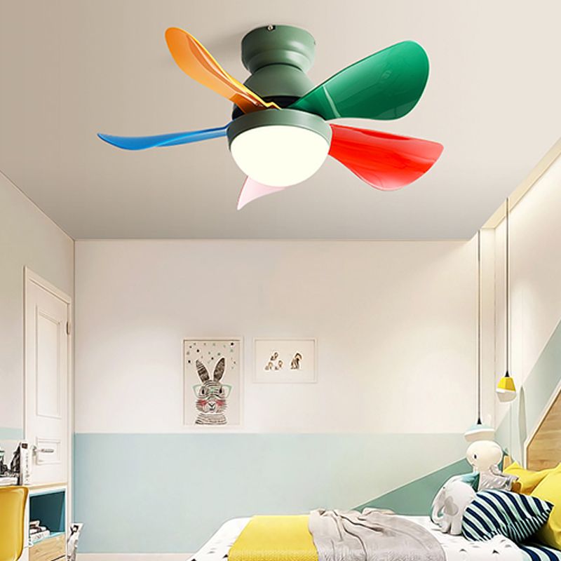 Colorful LED Ceiling Fan Light Modern Metal 1 Light LED Ceiling Fan for Bedroom