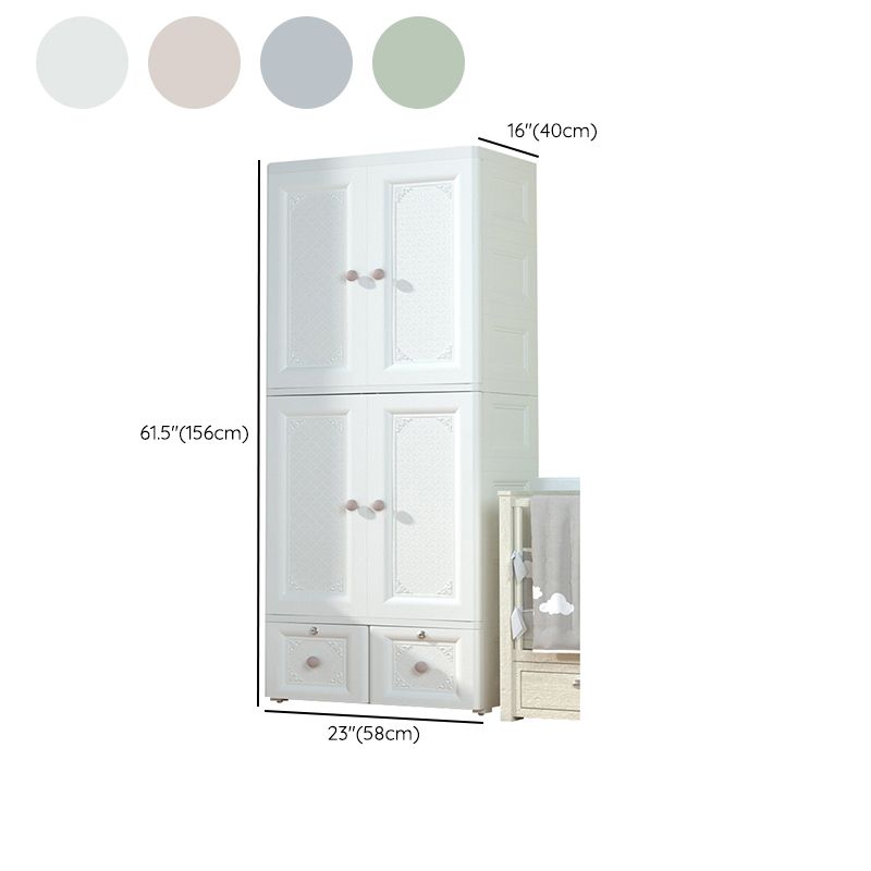 Contemporary Kid's Wardrobe Plastic Door Wardrobe Closet for Bedroom