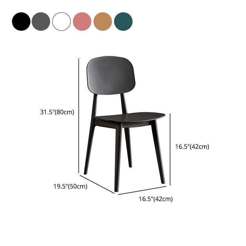 Glam Style Dining Room Chair Plastic Open Back Side Chair for Indoor