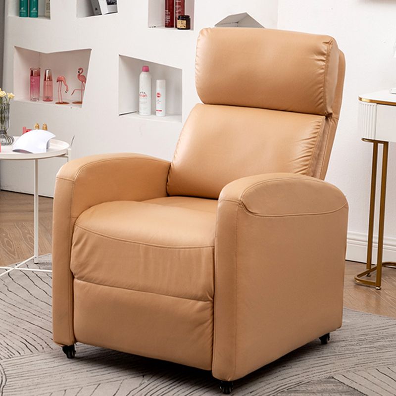 Contemporary Metal Frame Standard Recliner Solid Color Faux Leather Recliner Chair