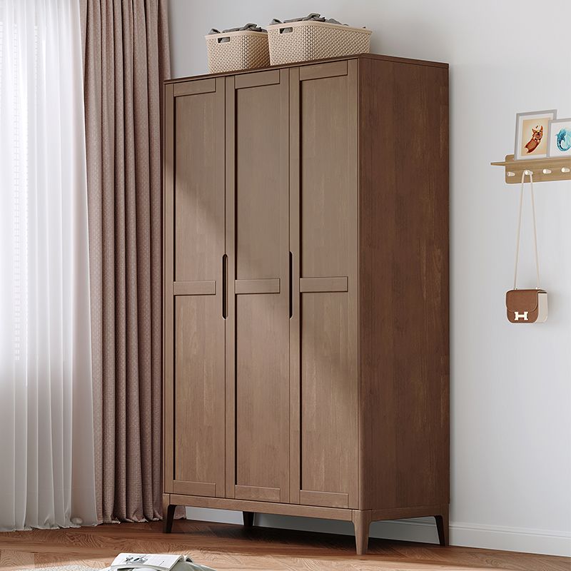 Contemporary Wooden Closet Glossy Kids Closet with Garment Rod