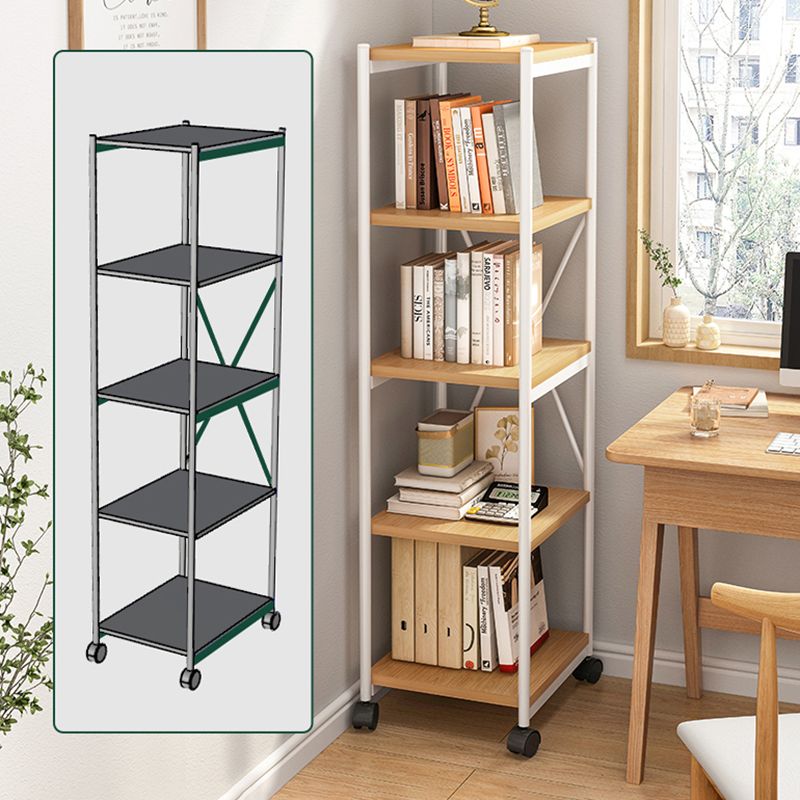 Modern Style Movable Etagere Bookcase Steel Home Office Bookshelf