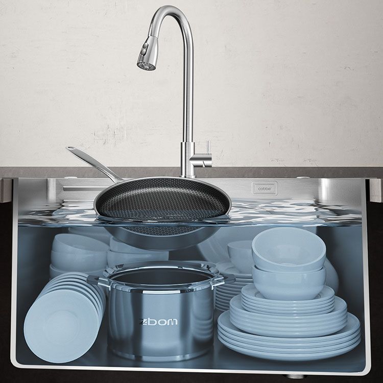 Modern Style Kitchen Sink Drop-In Stainless Steel Noise-cancelling Design Kitchen Sink