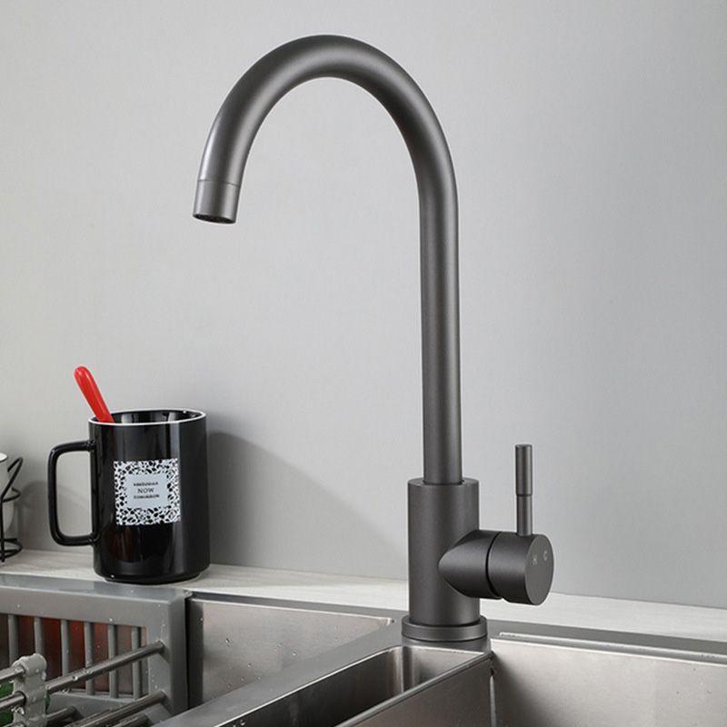 Modern Spray Kitchen Faucet Stainless Steel Swivel Spout Bridge Faucet