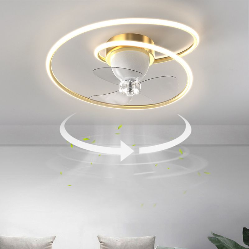 Single White/Golden/Black Ceiling Fan Lamp Unique Modern LED Ceiling Fan Light