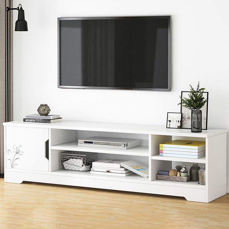 Modern Open Storage TV Cabinet Engineered Wood TV Stand Console with Cabinet