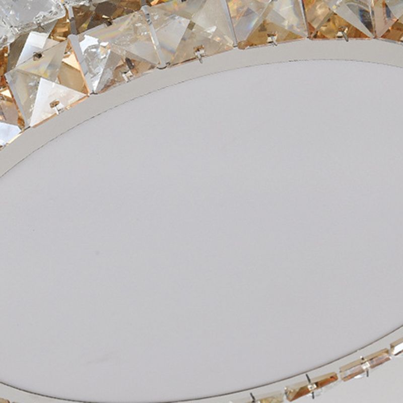 Crystal Round LED Ceiling Lamp Modern Style Flush Mount Light for Bedroom