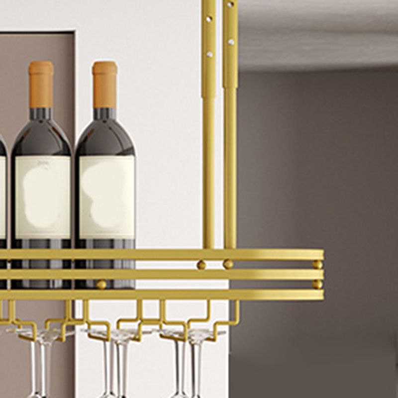 Industrial Hanging Wine Holder Rack Metal Wine Shelf for Kitchen