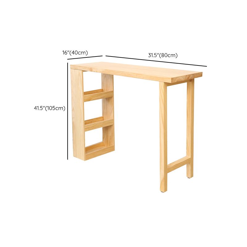 Modern Pub Height Dining Table Pine Wood Counter Height Table