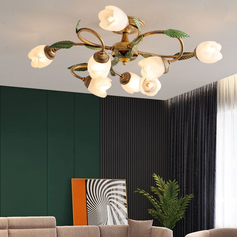 Flower Shaped Ceiling Lamp Minimalist Flush-mount Light for Living Room Drawing Room