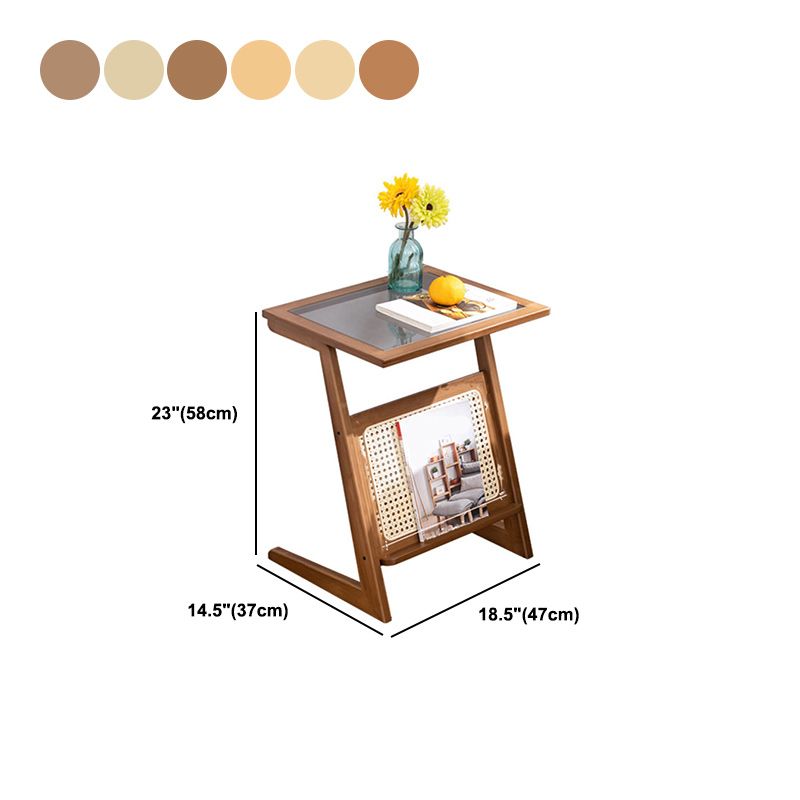 Modern Glass Top Nightstand 23 Inch H Non-Storage Legs Included Night Table