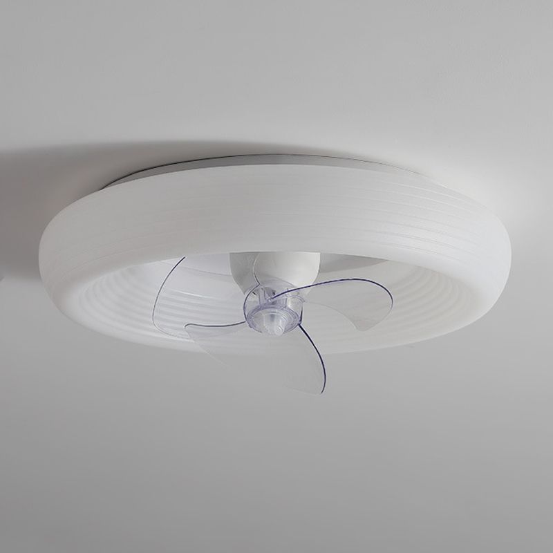 Modernism White Single Ceiling Fan Lamp LED Ceiling Fan Light with Acrylic