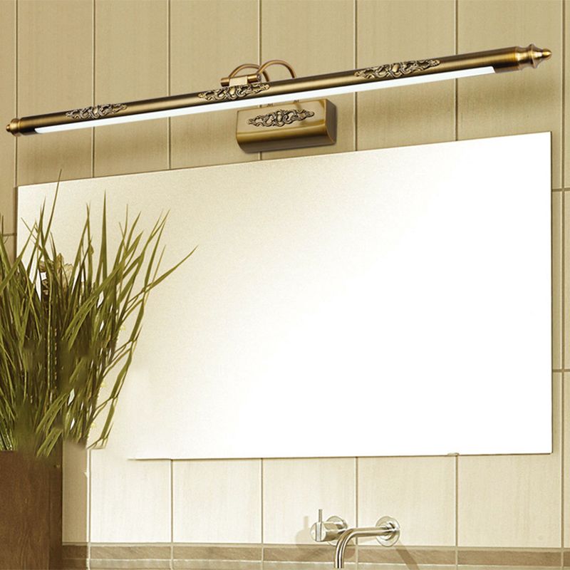 Bronze LED Vanity Wall Light Fixtures Modern Mirror Front Light with Plastic Shade