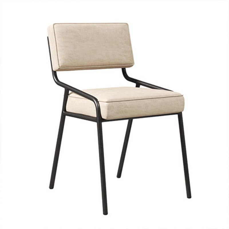 Contemporary Dining Chair Open Back Upholstered Chair in Matte Finish