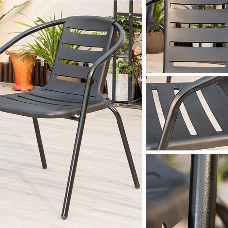 Contemporary Outdoor Chair Plastic Open Back Patio Dining Chair