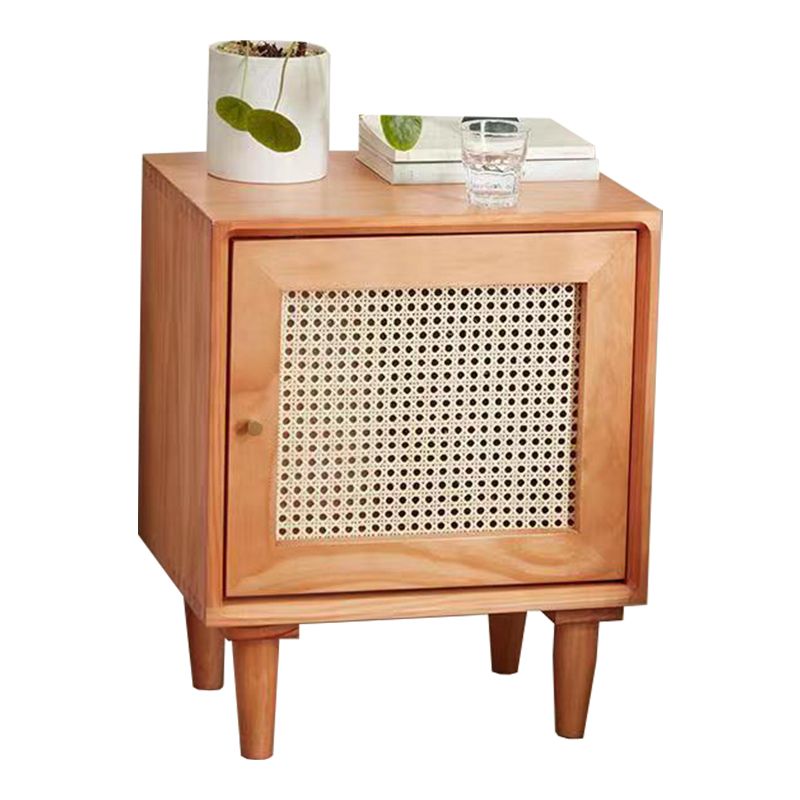 Rattan Bedside Table Modern Minimalist Night Table with Legs