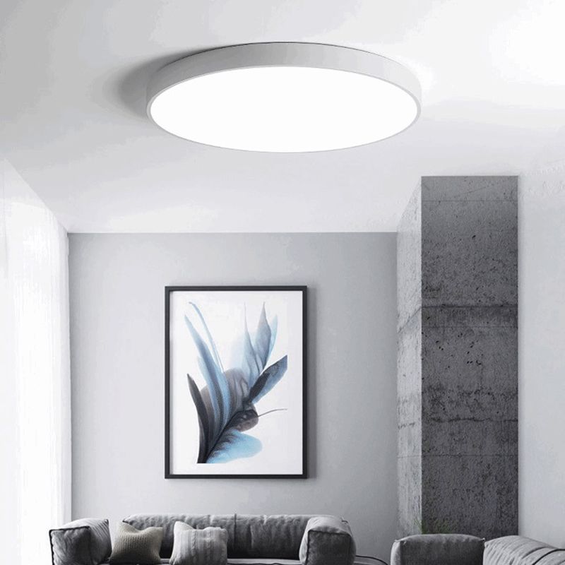 1 Light Circular Flush Mount Wall Sconce Contemporary Metal Wall Light Sconces