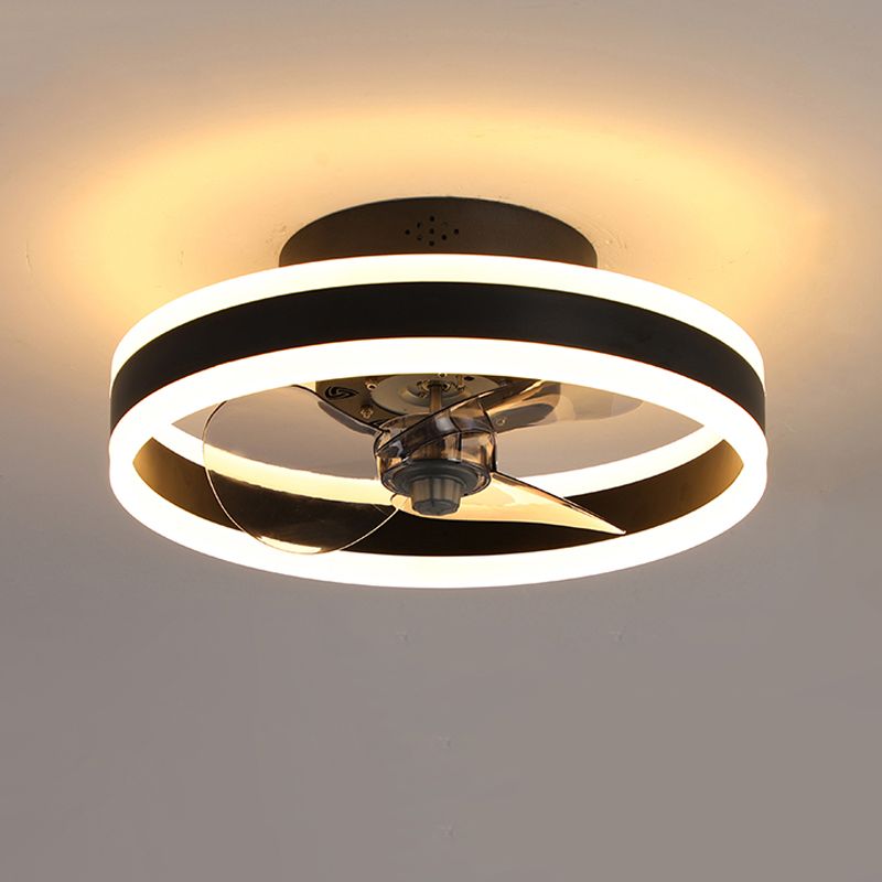 Contemporary LED Fan Light Metal Round Flush Mount Light for Living Room