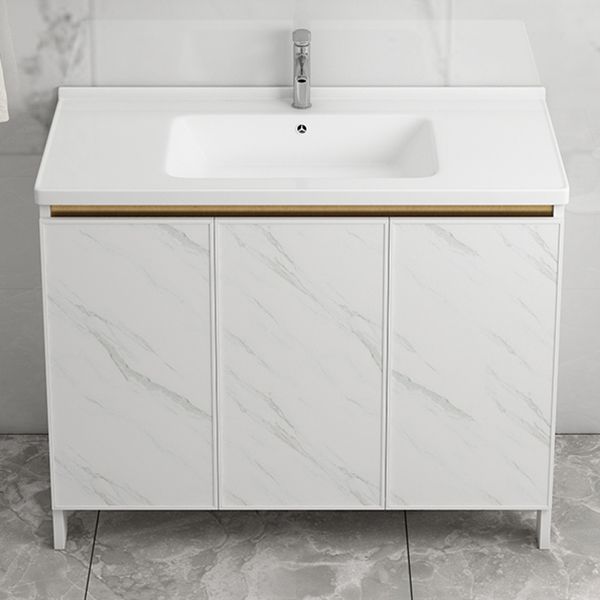 Free Standing Vanity Set White Drawer Ceramic Sink Faucet Vanity Set with Mirror