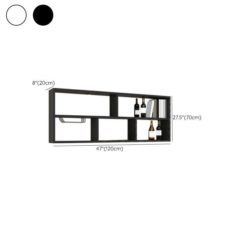 Manufactured Wood Bottle Holder Modern Style Wall Mounted with Shelf