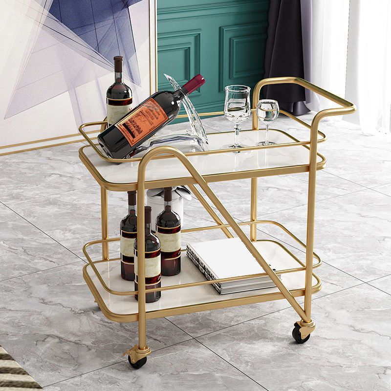 29.92" High Contemporary Prep Table Rolling Metal Prep Table for Home