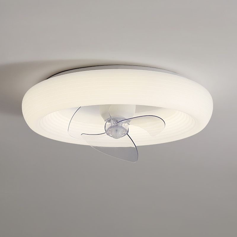 Modernism White Single Ceiling Fan Lamp LED Ceiling Fan Light with Acrylic