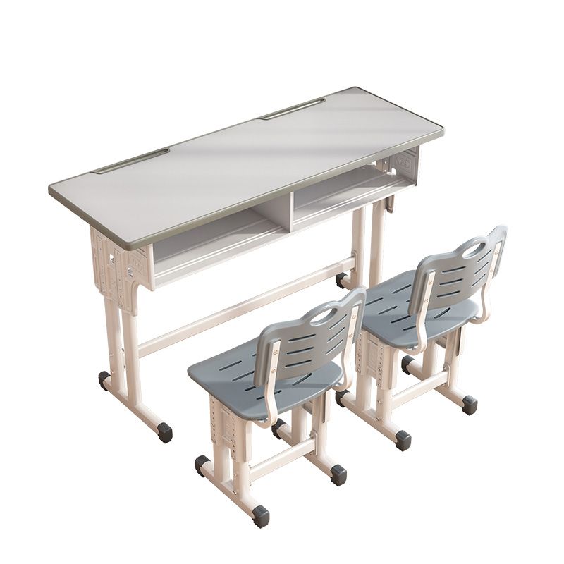 Student Desk with Side Storage Bag and Hook in Wood and Metal