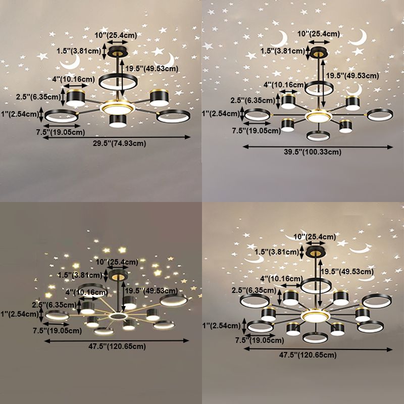 LED simple lustre lampe multicolres rond