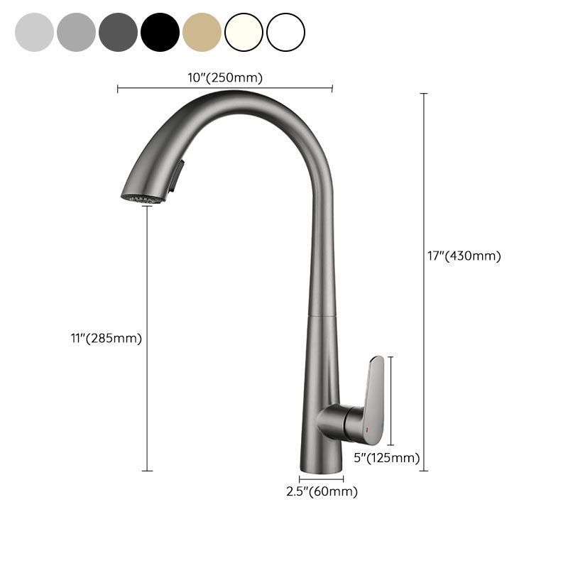 Contemporary Faucet Stainless Steel Single Handle High Arc Faucet for Kitchen