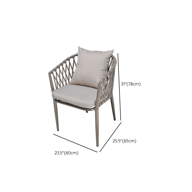 Contemporary Aluminum Dining Chair Open Back Outdoors Dining Chairs