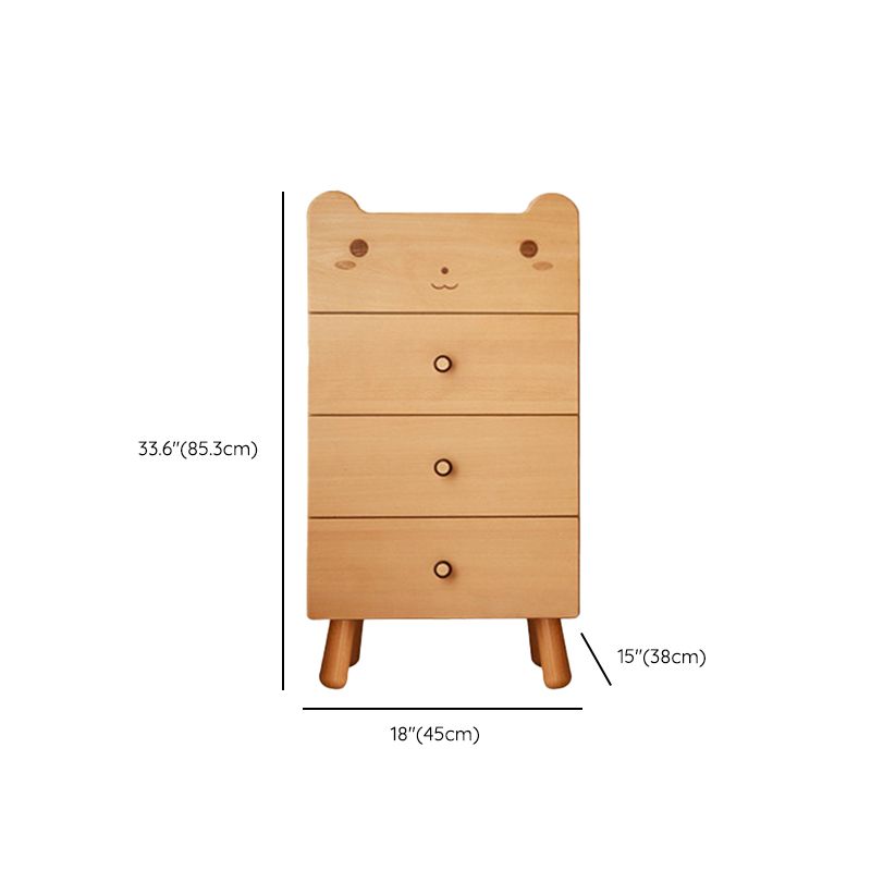 Solid Wood Kids Vertical Dresser Nordic kids Dressers with 3 Drawers