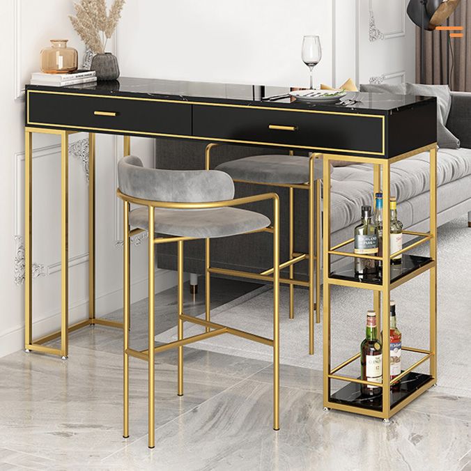 Rectangle Bar Table Traditional Luxury Bar Table with Sled Base