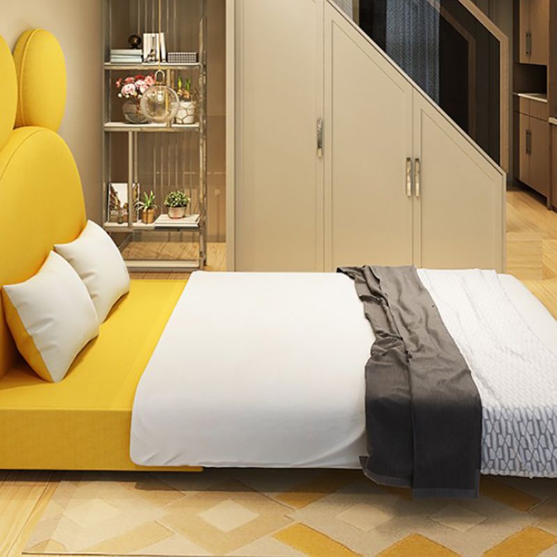 Metal Daybed  with Mattress Contemporary Yellow Convertible Kids Bed