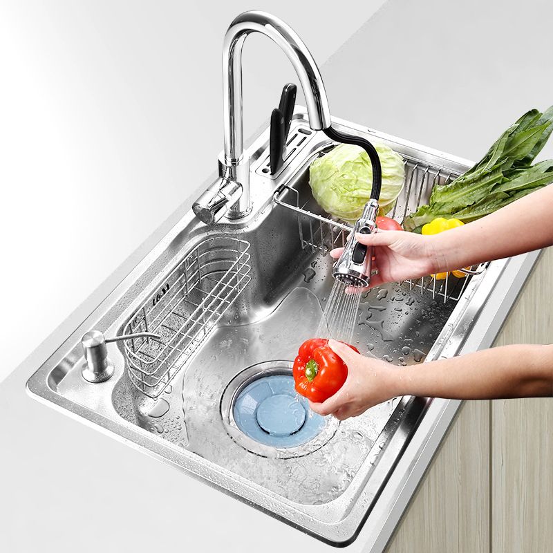 Modern Workstation Sink Stainless Steel with Drain Strainer Kit Kitchen Sink