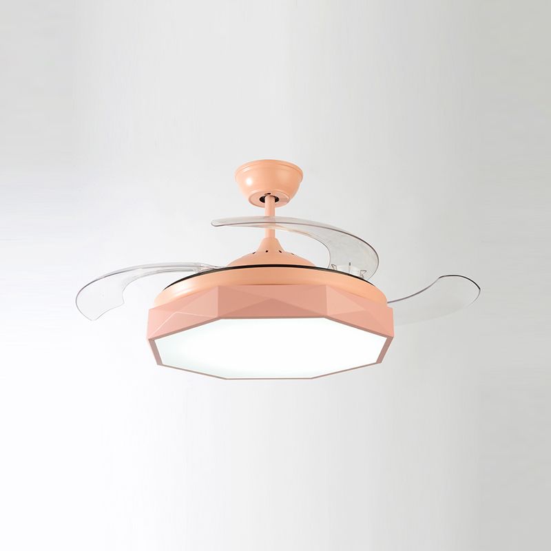 Éclairage de ventilateur moderne Milmalist Metal LED Semi-Flush Mount Plafond Light for Living Room